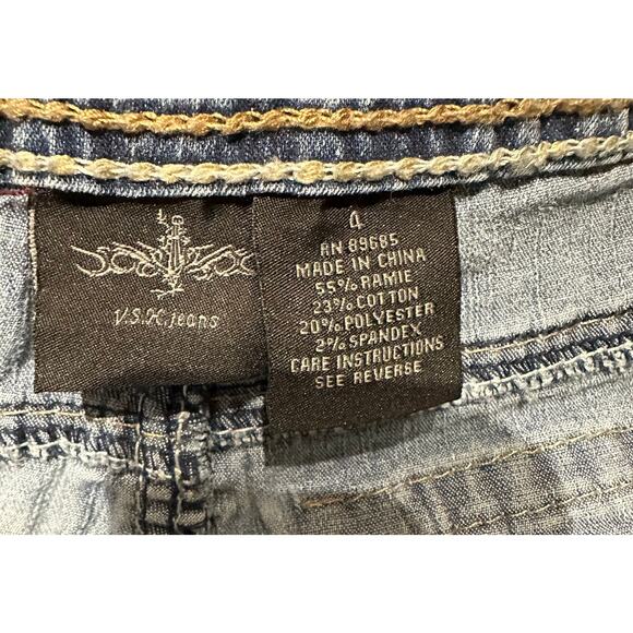 V.S.H. Size 4 Denim Capris Embroidered Pockets Super Soft Comfy Stretchy Classic - Picture 7 of 8